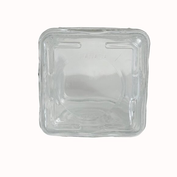 Square Clear Glass Jar Embossed Fruit Design Airtight Lid Storage Decoration - Picture 14 of 16